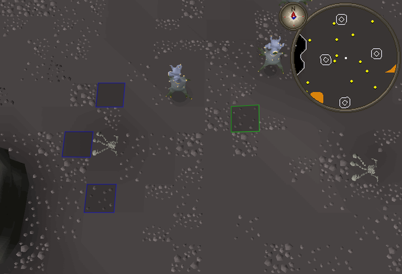 Stacked Smoke Devils being bursted in the Smoke Devil Dungeon